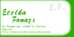 etelka pomazi business card